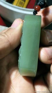和田碧玉观音挂牌,厚重