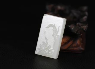 和田玉白玉挂件莲花 18克【朋谊阁和田玉】