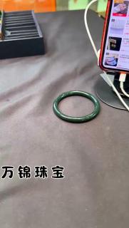 和田玉青玉圆条手镯女款玉镯子 内径约62mm 附证书